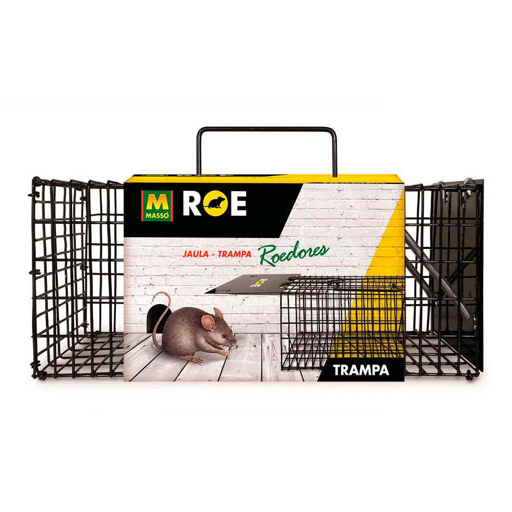 Massó Live Trap Cage for Rats and Mice – Reusable, Galvanized Steel (30.5 x 12.7 x 12.7 cm)