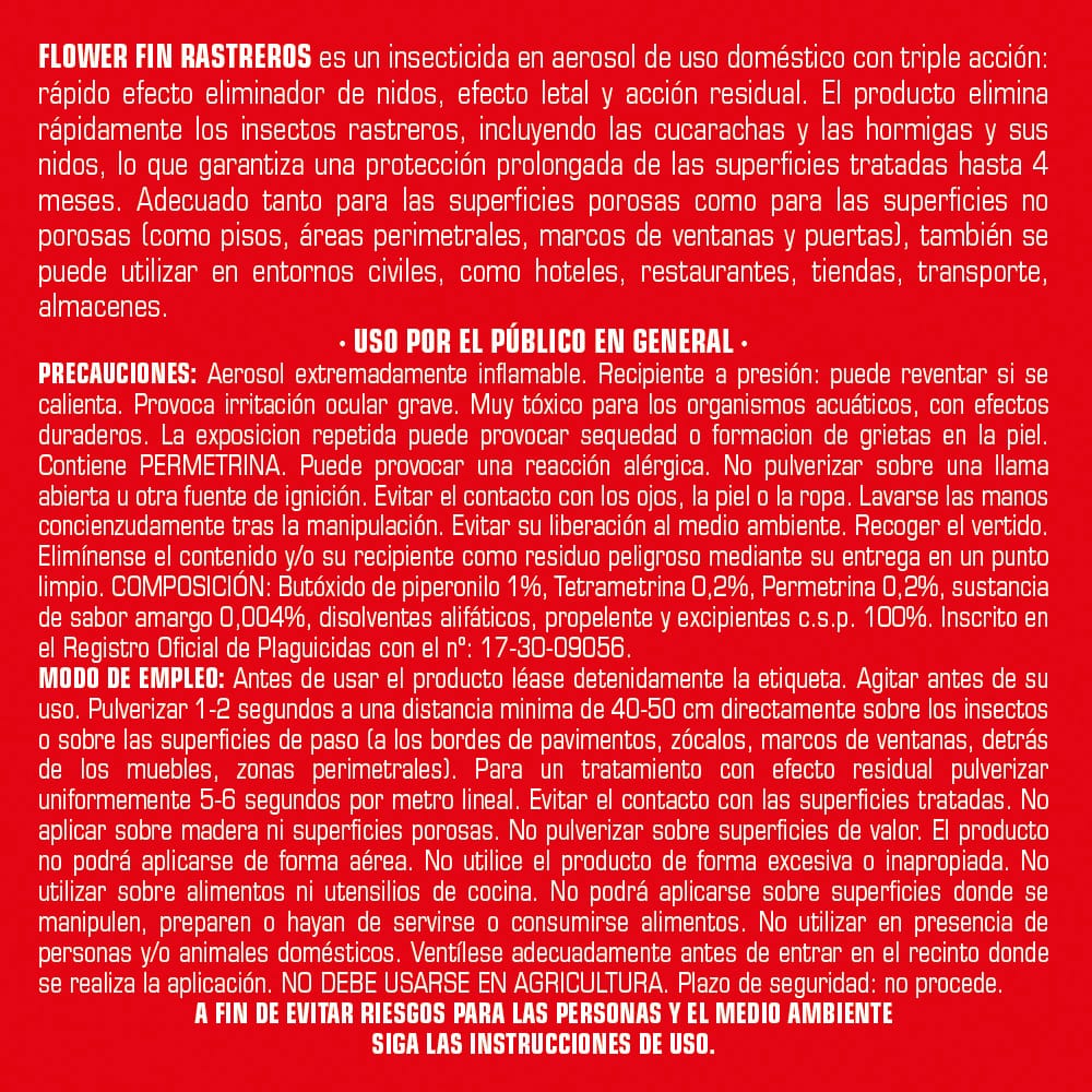 Insecticida Aerosol Rastreros Triple Acción – 500 ml – Con Cánula de Precisión