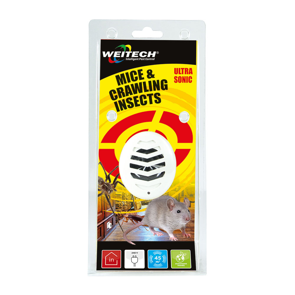 Repelente Ultrasónico de Plagas – Interior 45 m² – Weitech