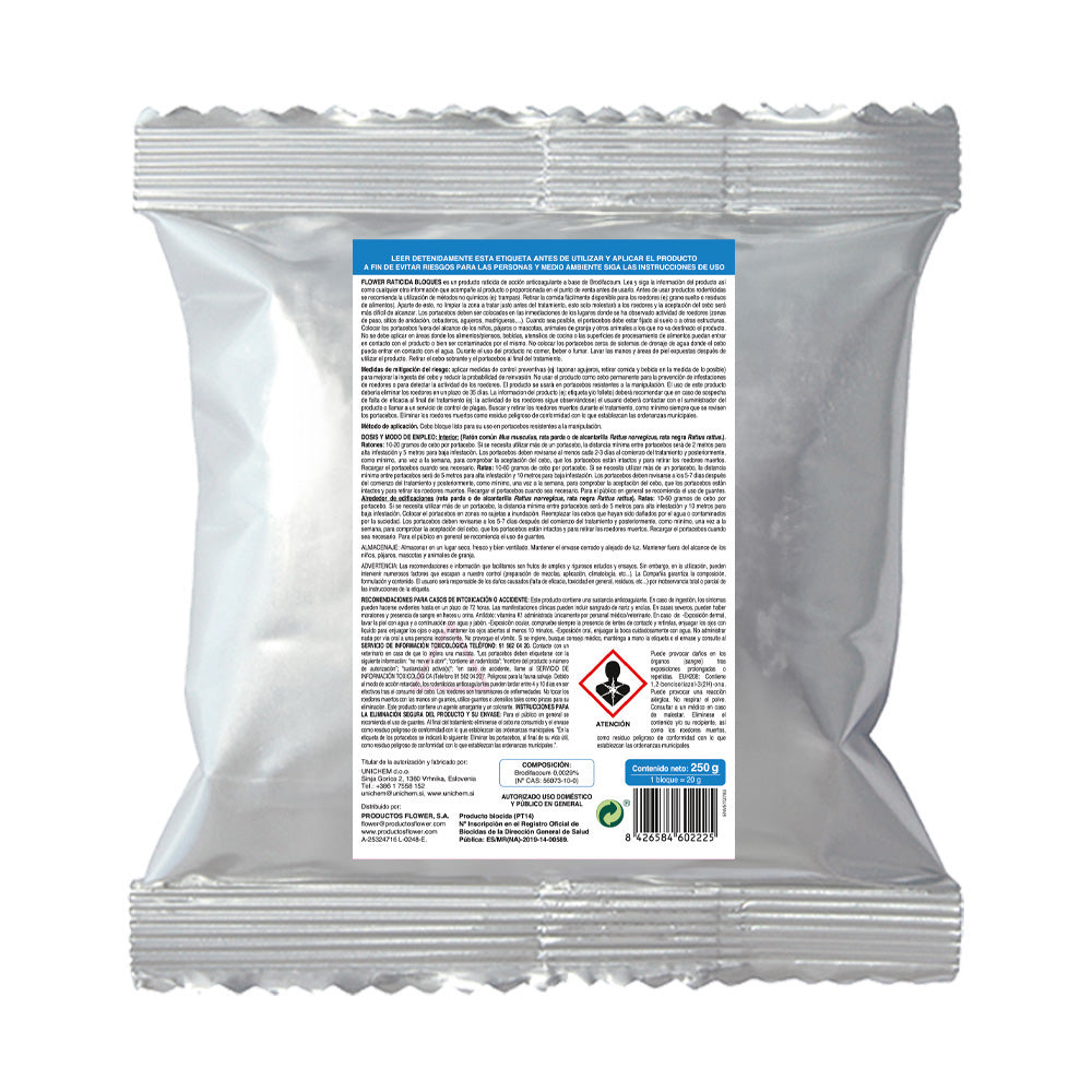 Rodenticida en Bloques – Control de Topillos, Ratas de Campo y Roedores – 2×250 g
