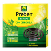 Espirales Antimosquitos con Citronela (10 uds + Soporte) – Hasta 8 h por Espiral