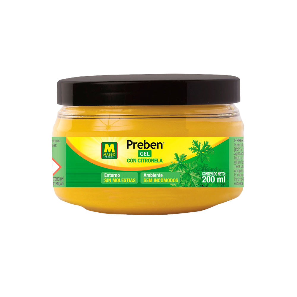 Gel Repelente con Citronela Preben Massó 200 ml – Uso Interior y Exterior