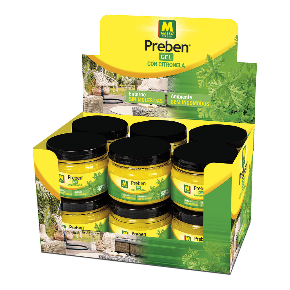 Gel Repelente con Citronela Preben Massó 200 ml – Uso Interior y Exterior