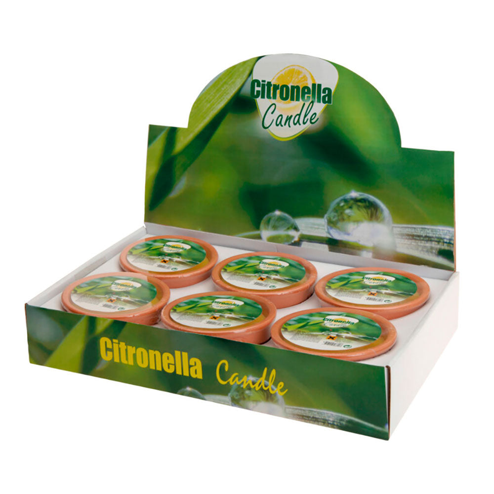 Vela Citronela Antimosquitos con Recipiente de Barro – Ø13×6,5 cm