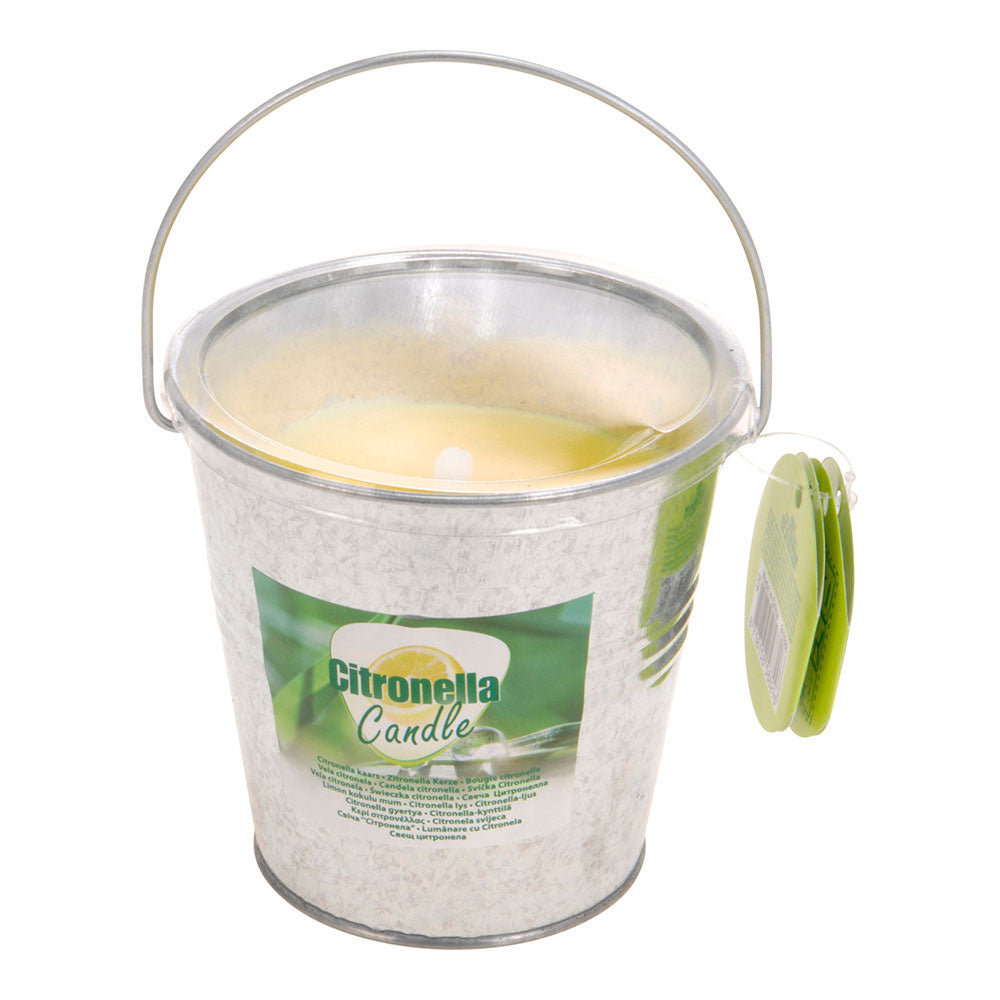 Vela Citronela Antimosquitos con Recipiente Metálico – 160 g Ø10 cm