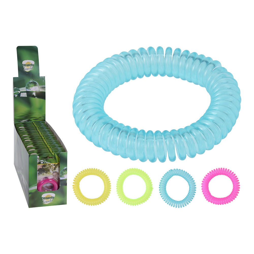Pulsera Espiral Antimosquitos con Citronela – Duración 200 h – Ø6 cm – Colores Surtidos