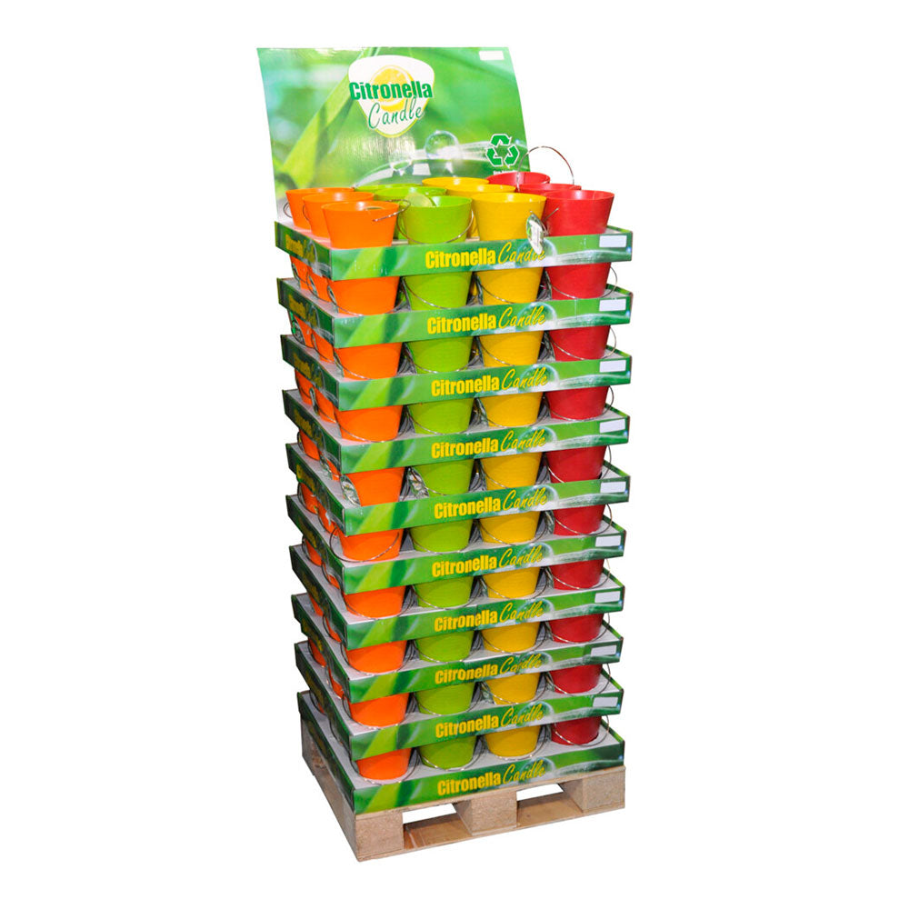 Vela Citronela Antimosquitos con Recipiente Metálico – 230 g Ø12,5×11 cm – Colores Surtidos