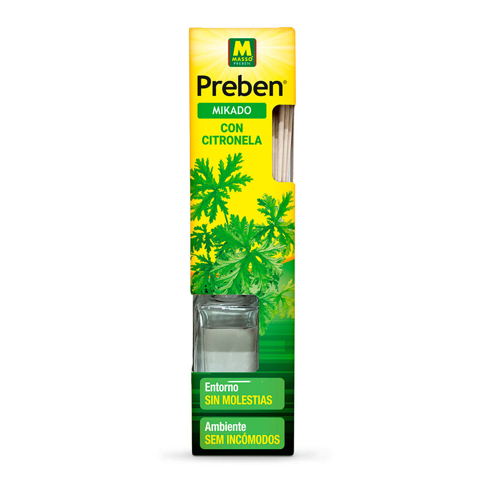 Mikado Repelente con Citronela Preben Massó 45 ml – Difusor Natural para Mosquitos y Moscas