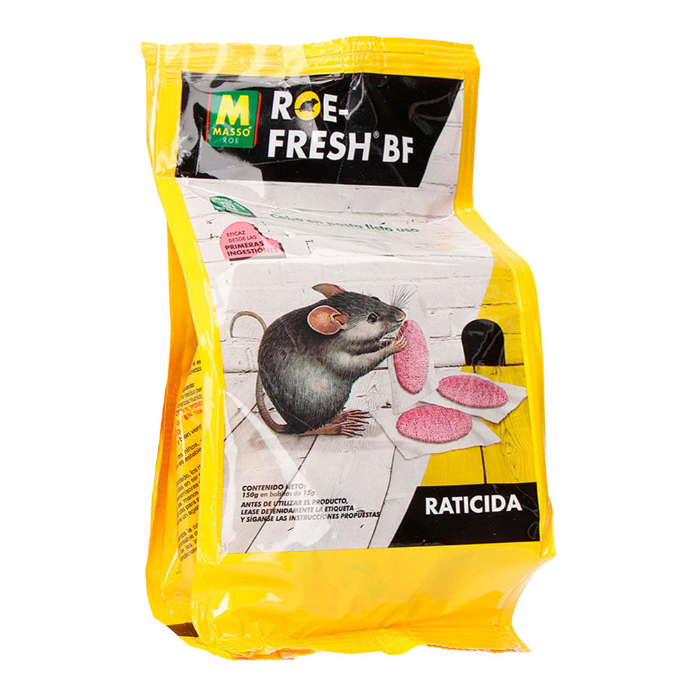 Raticida Fresco en Bolsa Roe-Fresh Massó 150 g – Cebo Blando para Ratas y