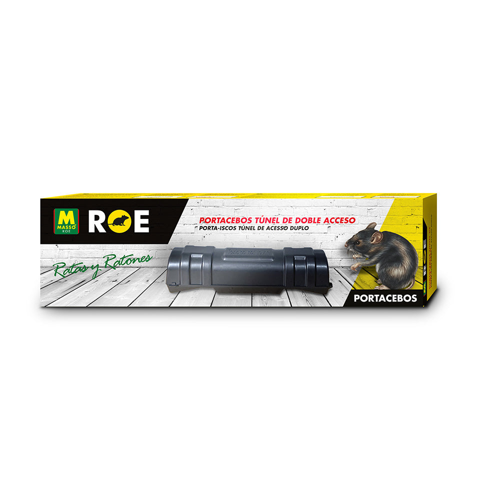 Túnel Portacebo Roe Massó – Doble Acceso para Ratas y Ratones, Uso Interior y Exterior