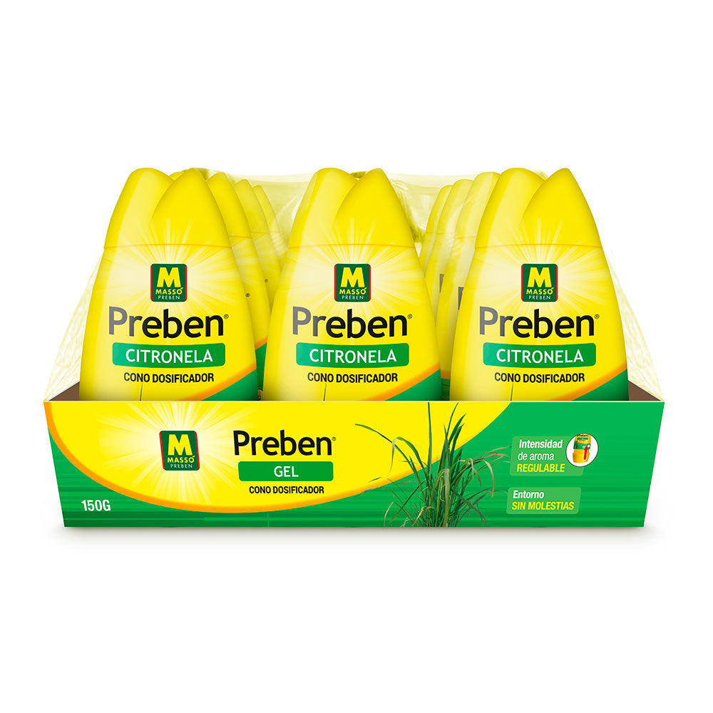 Gel Repelente con Citronela Preben Massó 150 g – Cono Dosificador Regulable