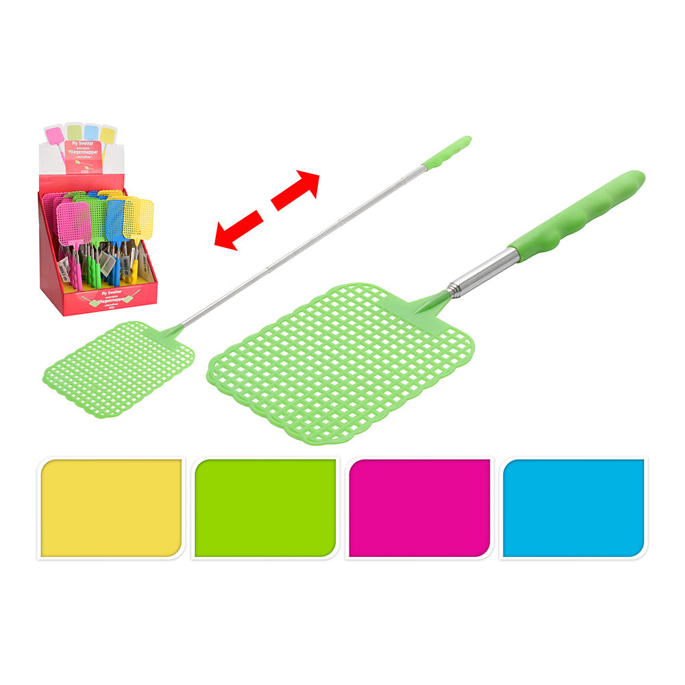 Pala Matamoscas Extensible – 24 a 56 cm – Colores Surtidos