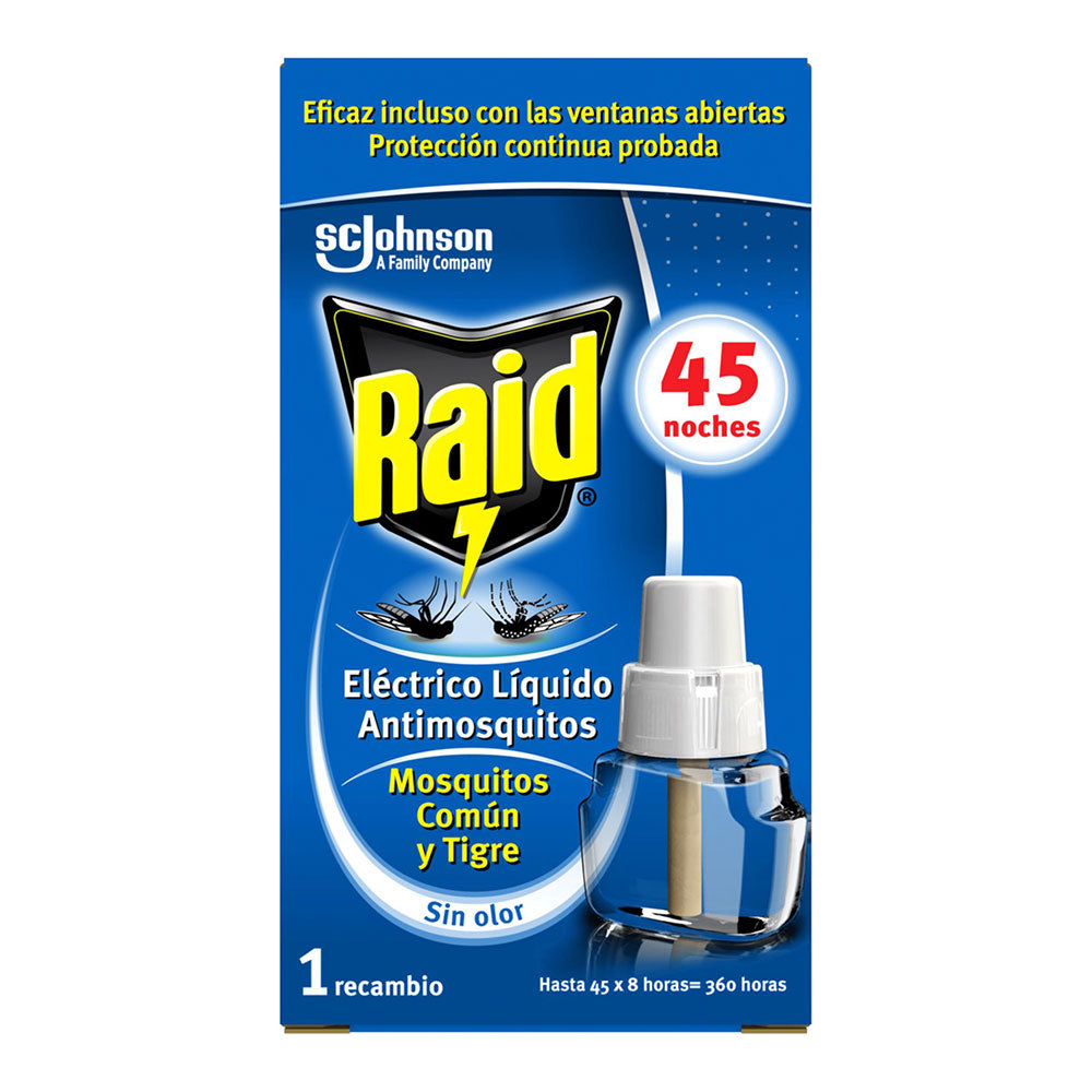 Recambio Eléctrico Antimosquitos – 45 Noches – Sin Olor – 1 Unidad
