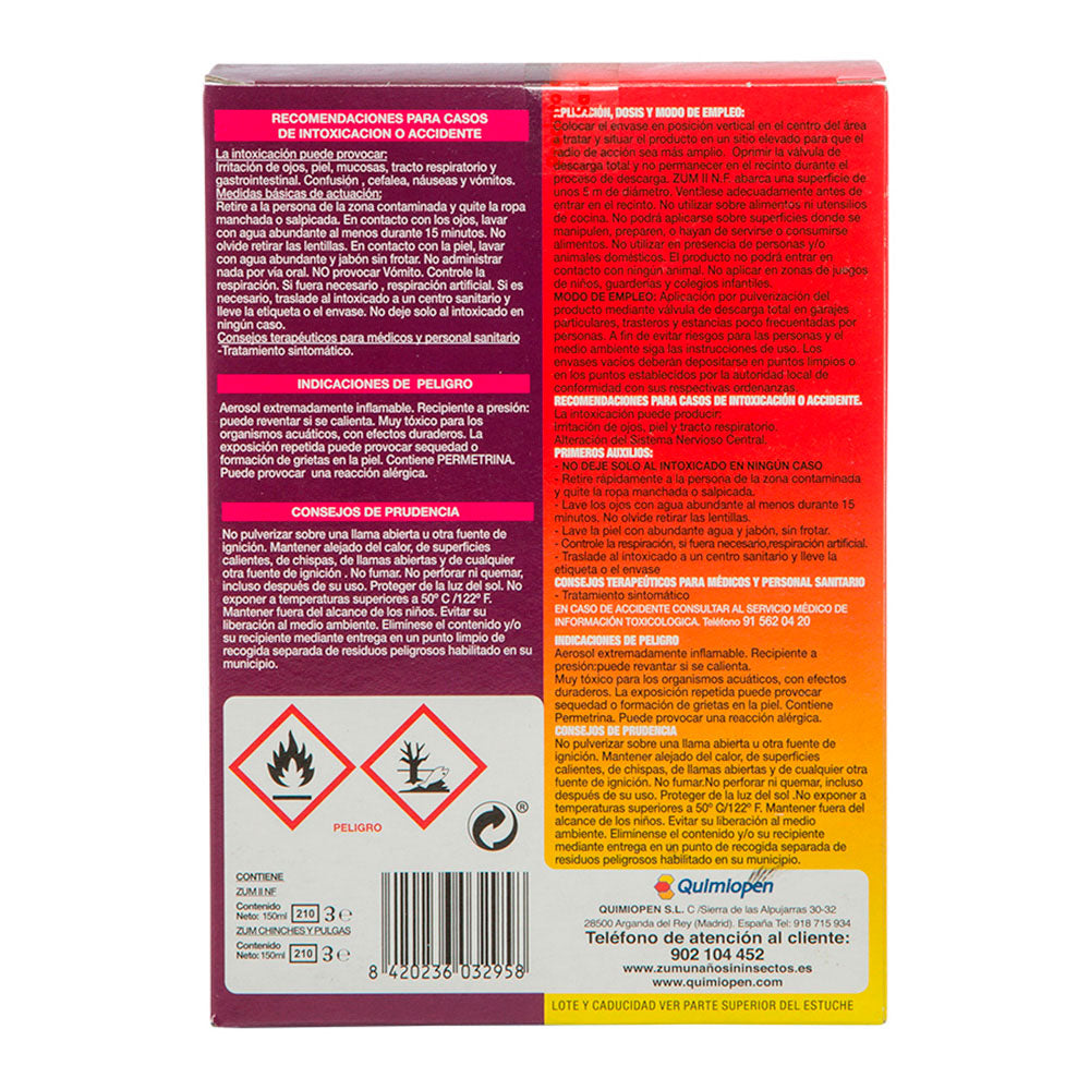 Zum II+ Nebulizador 210 ml – Descarga Total para Chinches y Pulgas