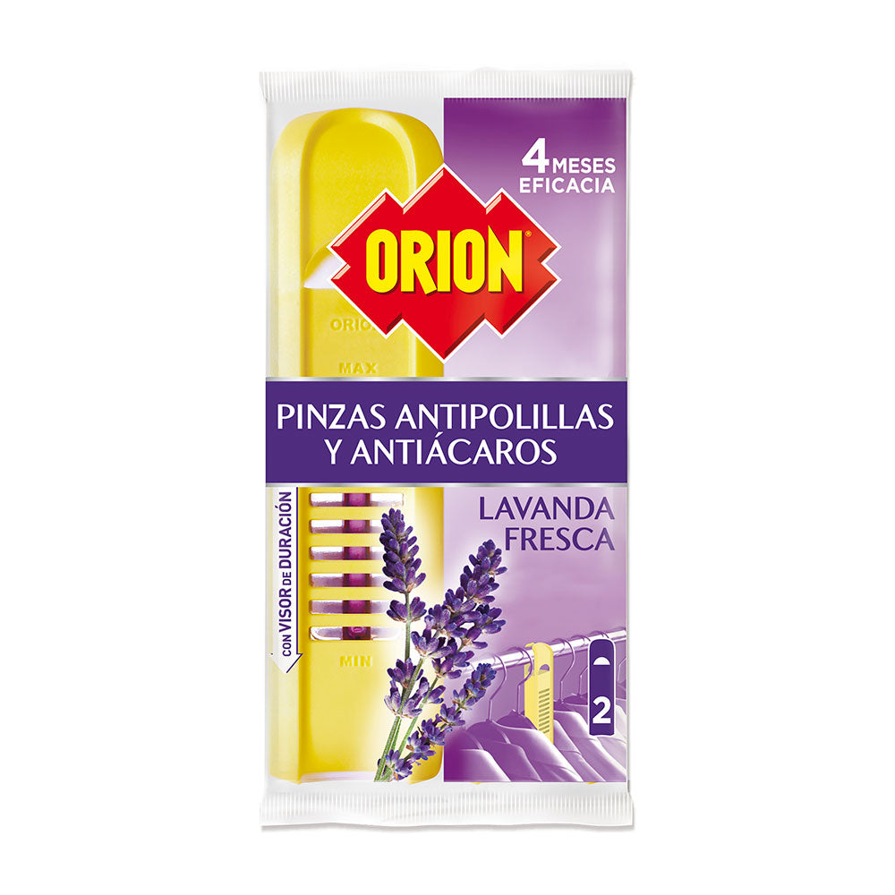 PINZAS ANTI ÁCAROS Y POLILLAS, AROMA LAVANDA, 3+1 GRATIS