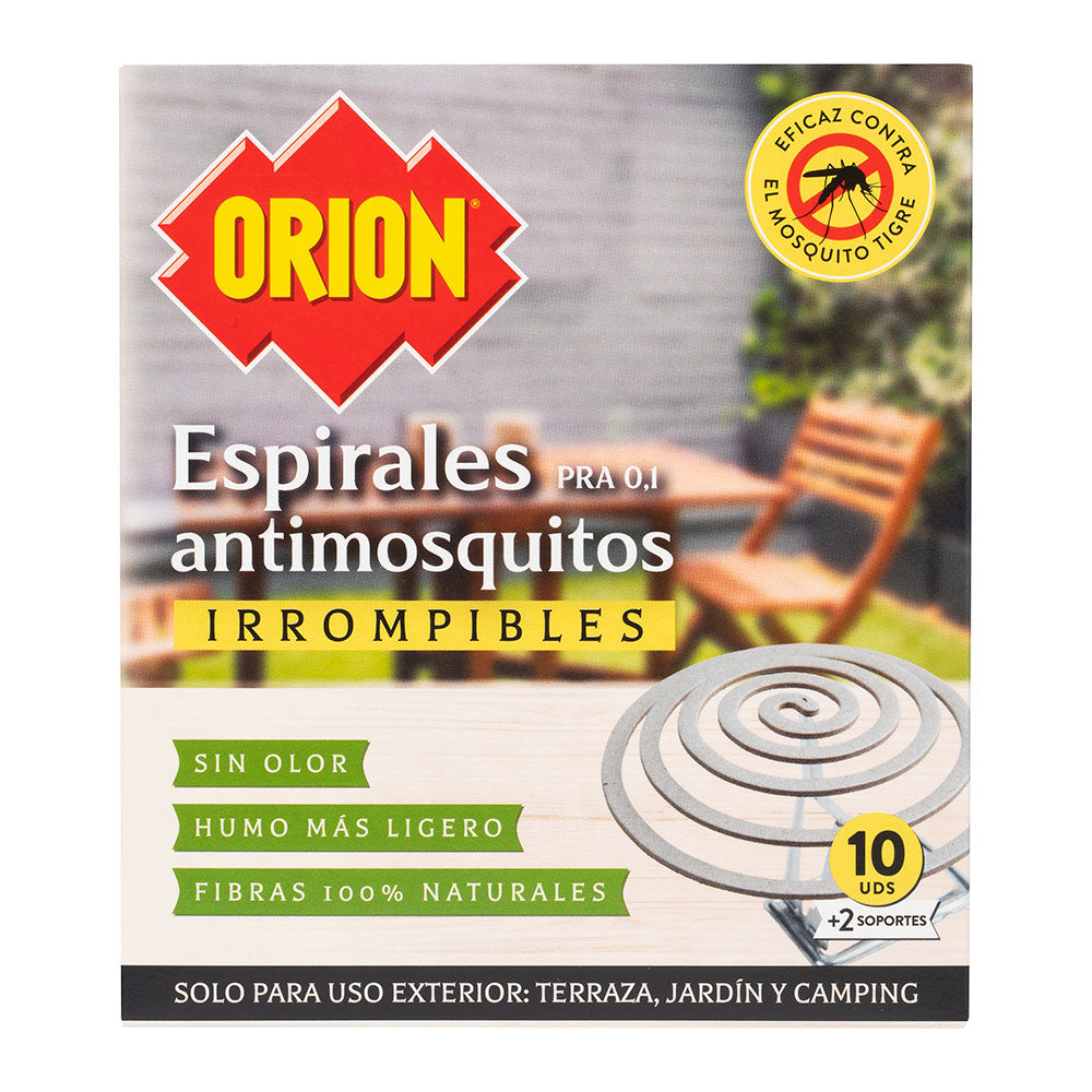 Espirales Antimosquitos Exterior – 10 Unidades + 2 Soportes – Sin Olor
