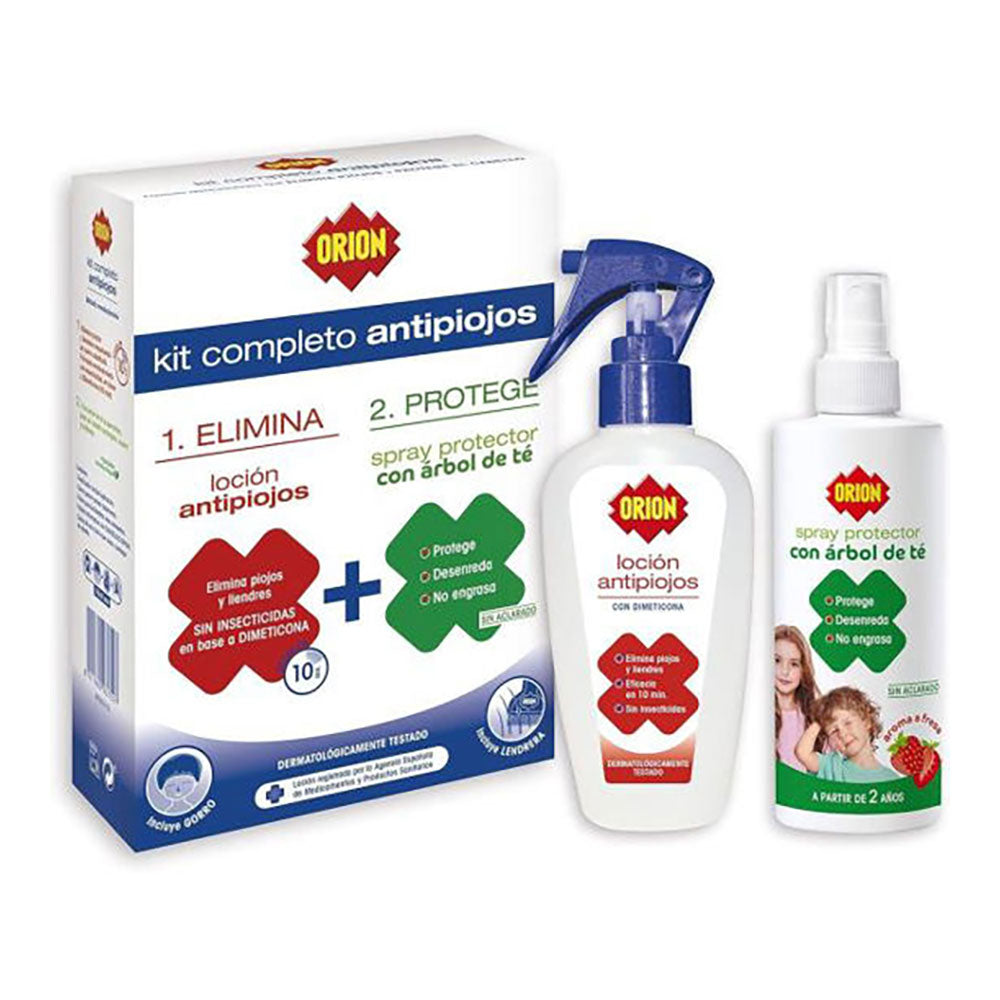 Kit Completo Antipiojos – Loción Eliminadora + Spray Protector y Desenredante